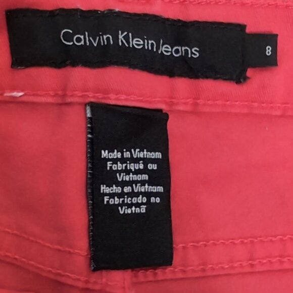 Calvin Klein Coral Skinny Jeans Mid Rise Full Length Spring Summer Denim Size 8 - Picture 6 of 16